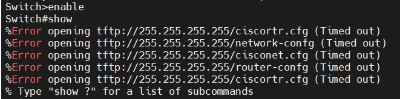 Console连接Cisco交换机%Error opening tftp...(time out)
