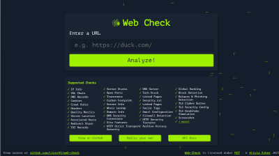 群晖Docker安装WebCheck超酷的网站检测分析工具