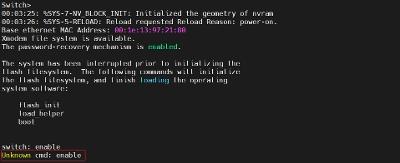 Cisco思科交换机【安全模式】下清除所有配置