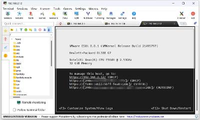 通过SSH查看VMware ESXI物理机显示画面